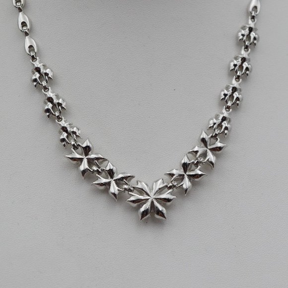 MCM Vintage BOGOFF Rhinestone & Silver Tone Necklace & Earring Set Parure - Picture 10 of 17